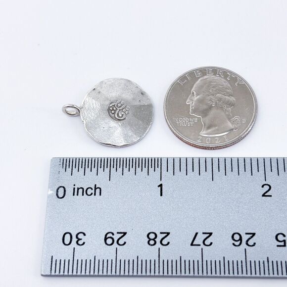 Vintage Karen Hill Tribe Sterling Silver 925 Stylized Om Pendant - Picture 6 of 6